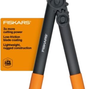 Fiskars 15" PowerGear Super Pruner/Garden Lopper - Sharp Precision-Ground Steel Blade Tree Trimmer - Cuts up to 1.5" Diameter, Black/Orange