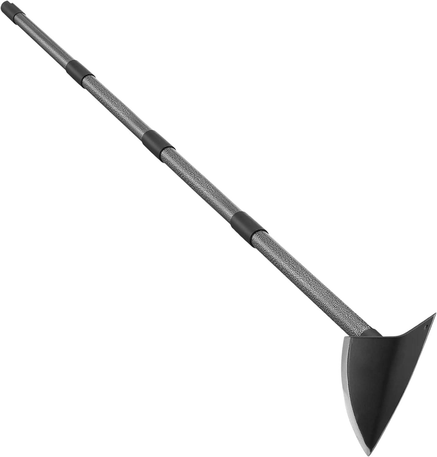 SANDEGOO Hoe Garden Tool,60 Inch Garden Hoe Triangle Gardening Hoe with Sharp Blade for Digging,Weeding,Cutting and Loosing Soil,Adjustable Length Metal Handle (5 FT)