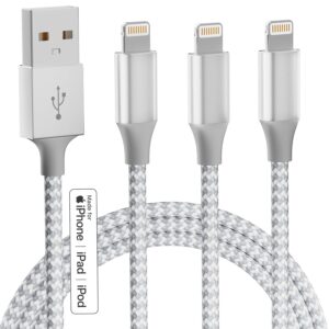 iPhone Charger [Apple MFi Certified] 3Pack 10FT Long Lightning Cable Fast Charging Nylon Braided USB Cable iPhone Charger Cord Compatible with iPhone 14 13 12 11 Pro Max XR XS X 8 7 6 Plus SE, iPad