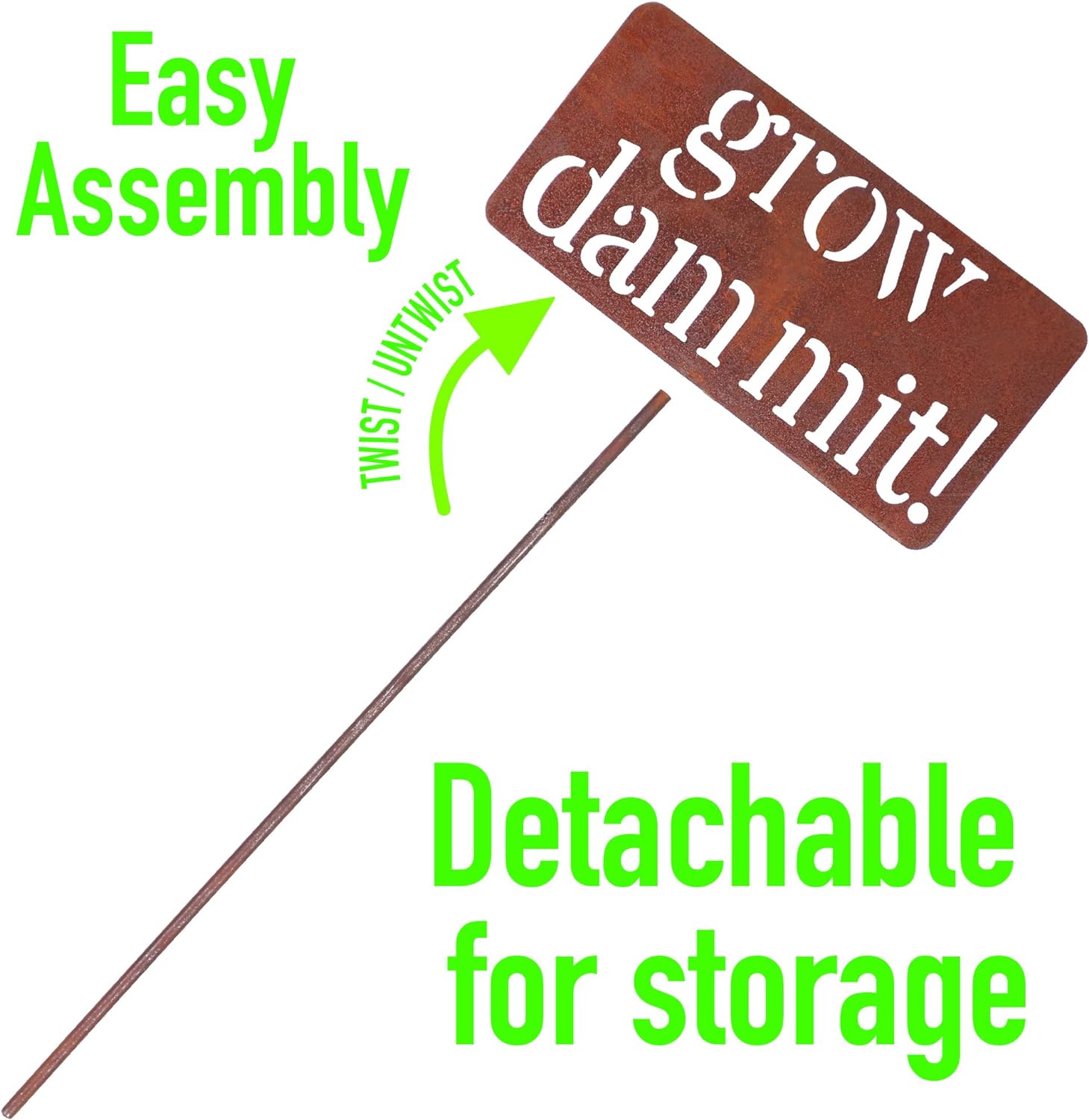 Island Genius Grow Dammit Funny Garden Décor Sign Gardening Gifts for Women and Men Who Love Plants, Alloy Steel - Image 4