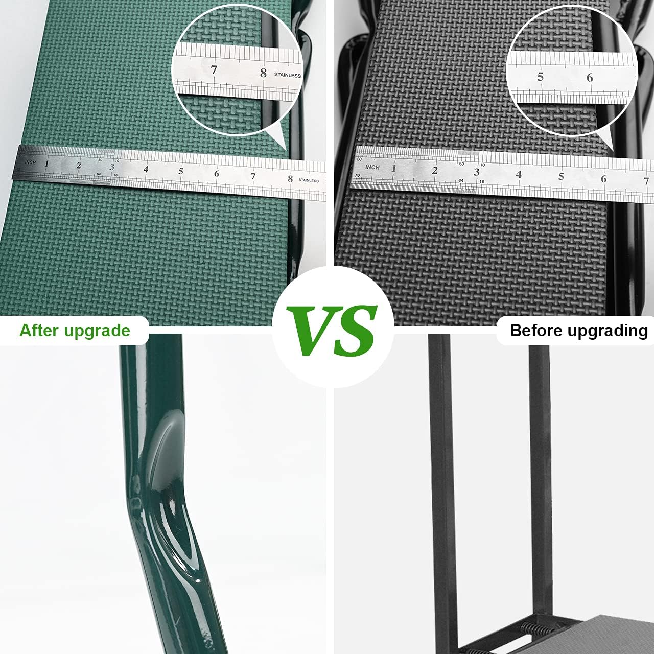 KVR Upgraded Garden Kneeler and Seat with Thicken & Widen Soft Kneeling Pad,Heavy Duty Foldable Gardener Stool with 2 Tool Pouches,Gardening Gifts for Women Mom Men Seniors¡… - Image 4