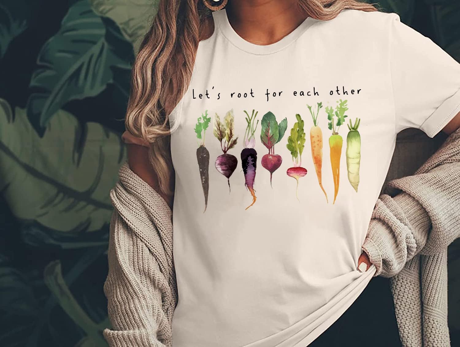 Let's Root for Each Other Plants Shirt for Women Novelty Vegetable Graphic Gardening Tees Funny Plant Lover T-Shirt - Image 4