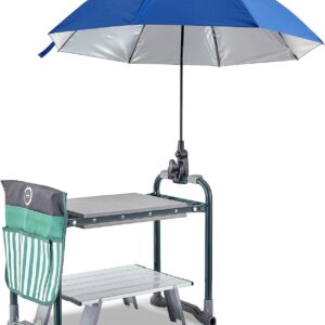 Garden Kneeler Seat Garden Bench Garden Stools Foldable Stool with Shade Umbrella (Patented) Tool Bag Pouch EVA Foam Pad Outdoor Portable Table Potting Mat Kneeler Gardening Gifts for Women Men