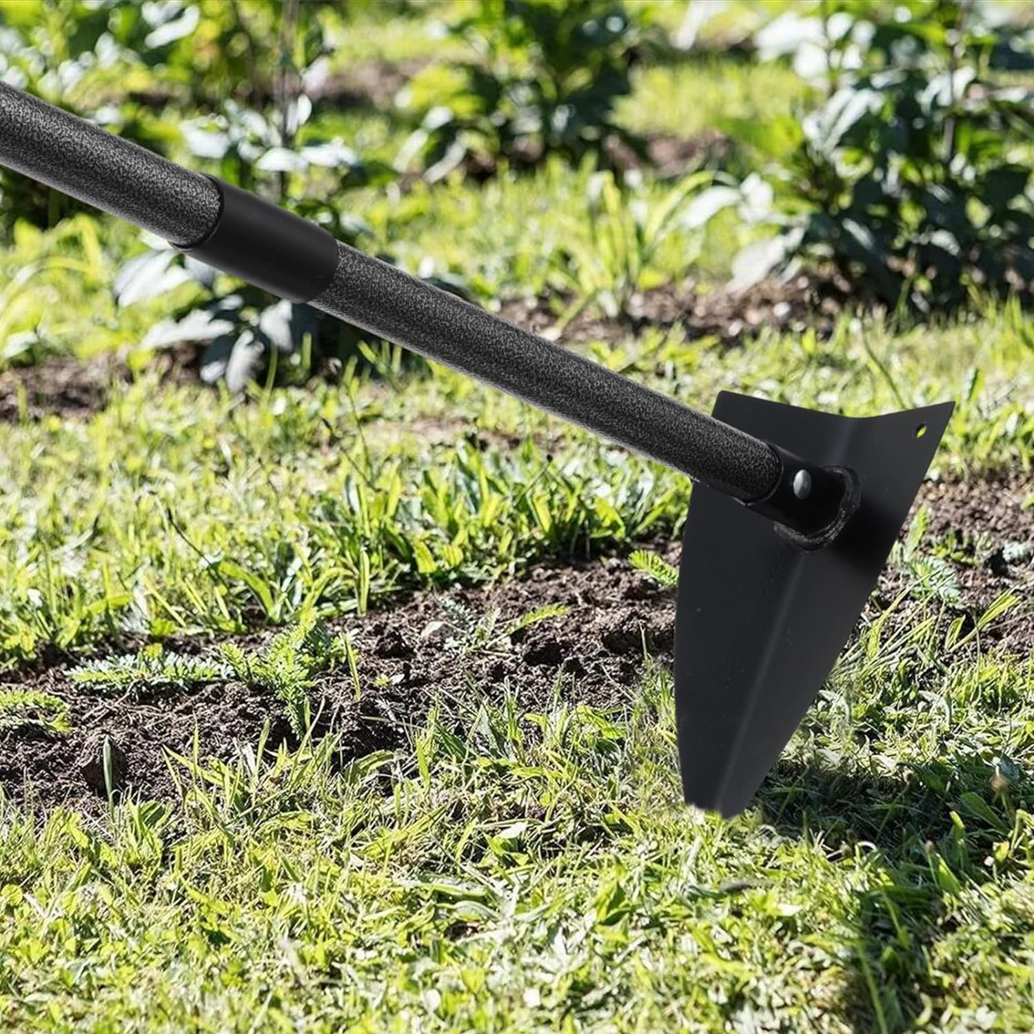 SANDEGOO Hoe Garden Tool,60 Inch Garden Hoe Triangle Gardening Hoe with Sharp Blade for Digging,Weeding,Cutting and Loosing Soil,Adjustable Length Metal Handle (5 FT) - Image 5