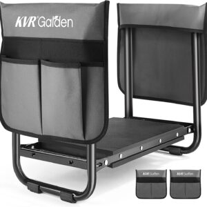 KVR Garden Kneeler Seat Heavy Duty, 2024 Upgraded Garden Bench Widened 10.2", Anti-Rust & Anti-Wear, Foldable Gardening Stool Prevents Back Pain Knees, Gift for Women Men, Seniors, Mom, Dad