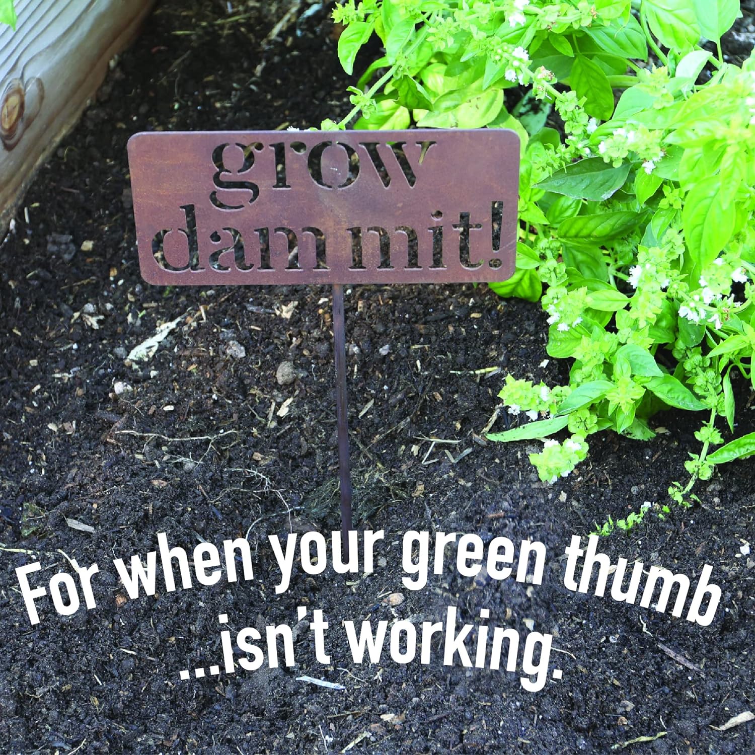 Island Genius Grow Dammit Funny Garden Décor Sign Gardening Gifts for Women and Men Who Love Plants, Alloy Steel - Image 6